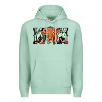 Seafoam Cowhide Floral Feather Cow Mom Premium Hoodie - Bettercallsaul