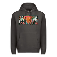 Smoke Cowhide Floral Feather Cow Mom Premium Hoodie - Bettercallsaul