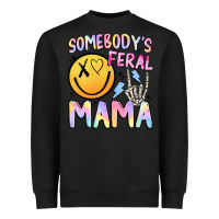 Black somebody's feral mama Heavyweight Sweatshirt - JahusDesignShop