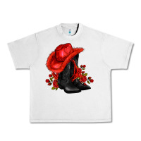 Lunar Rock valentines day cowboy boots red  and roses Urban Heavy Tee - AdoDesignShop
