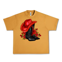 Peanut Butter valentines day cowboy boots red  and roses Urban Heavy Tee - AdoDesignShop