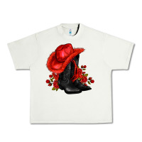 Pistachio valentines day cowboy boots red  and roses Urban Heavy Tee - AdoDesignShop