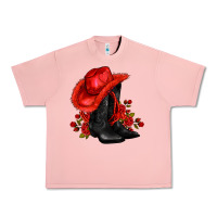 Salmon valentines day cowboy boots red  and roses Urban Heavy Tee - AdoDesignShop