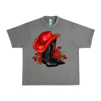 Tornado valentines day cowboy boots red  and roses Urban Heavy Tee - AdoDesignShop