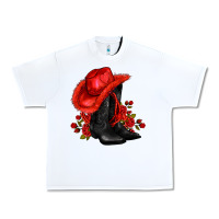 White valentines day cowboy boots red  and roses Urban Heavy Tee - AdoDesignShop