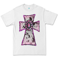 Cowhide Pink Gemstone Cross Premium Tee | Teevron