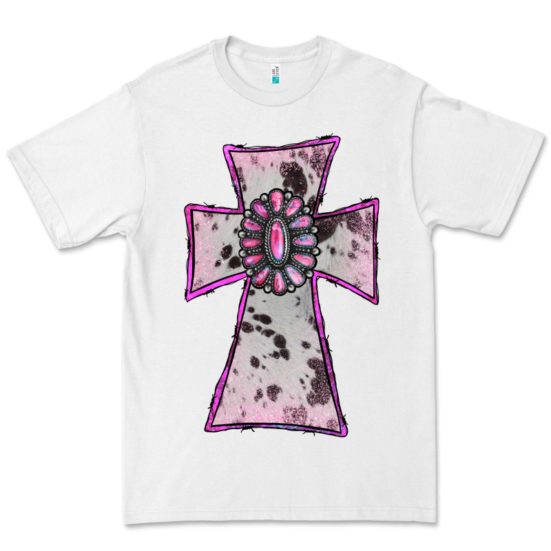 Cowhide Pink Gemstone Cross Premium Tee by RanaPortraitStore | Teevron