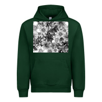 Forest Green black and white floral Urban Hoodie - TumblerDesignByShophia