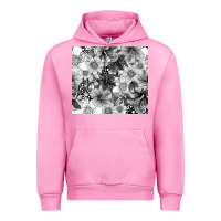 Fuchsia Pink black and white floral Urban Hoodie - TumblerDesignByShophia