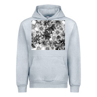 Heather Grey black and white floral Urban Hoodie - TumblerDesignByShophia
