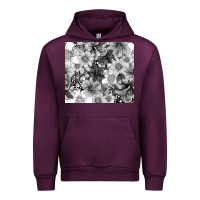Mauve Wine black and white floral Urban Hoodie - TumblerDesignByShophia