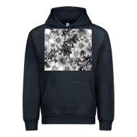 Navy black and white floral Urban Hoodie - TumblerDesignByShophia