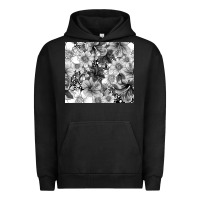Pigment Black black and white floral Urban Hoodie - TumblerDesignByShophia
