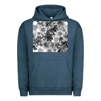 Pigment Midnight Navy black and white floral Urban Hoodie - TumblerDesignByShophia