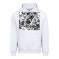White black and white floral Urban Hoodie - TumblerDesignByShophia