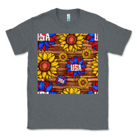 Charcoal Heather usa sunflower seamless pattern Classic Tee - BundleAndBundleShop
