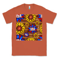 Copper usa sunflower seamless pattern Classic Tee - BundleAndBundleShop