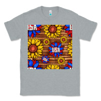 Heather Grey usa sunflower seamless pattern Classic Tee - BundleAndBundleShop