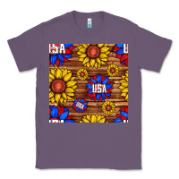 Lavender usa sunflower seamless pattern Classic Tee - BundleAndBundleShop