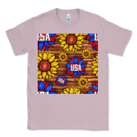 Lilac usa sunflower seamless pattern Classic Tee - BundleAndBundleShop