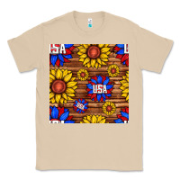 Mushroom usa sunflower seamless pattern Classic Tee - BundleAndBundleShop