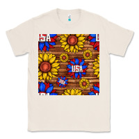 Natural usa sunflower seamless pattern Classic Tee - BundleAndBundleShop