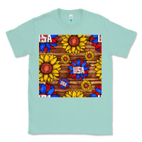 Seafoam usa sunflower seamless pattern Classic Tee - BundleAndBundleShop