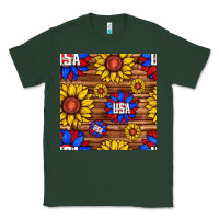 Sports Green usa sunflower seamless pattern Classic Tee - BundleAndBundleShop