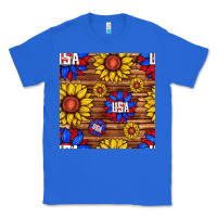 True Royal usa sunflower seamless pattern Classic Tee - BundleAndBundleShop