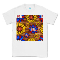 White usa sunflower seamless pattern Classic Tee - BundleAndBundleShop
