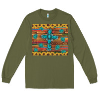 Army Green western gemstone cross sunflowers leopard serape glitter wooden tumble Long Sleeve Tee - Artiststas