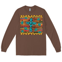 Chestnut western gemstone cross sunflowers leopard serape glitter wooden tumble Long Sleeve Tee - Artiststas