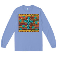 Colony Blue western gemstone cross sunflowers leopard serape glitter wooden tumble Long Sleeve Tee - Artiststas