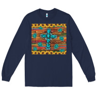 Navy western gemstone cross sunflowers leopard serape glitter wooden tumble Long Sleeve Tee - Artiststas