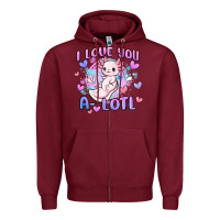 Burgundy love you a lotl Zipper Hoodie - MaliasSmallBusiness