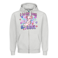 Dove Grey love you a lotl Zipper Hoodie - MaliasSmallBusiness