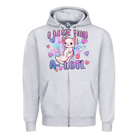Heather Grey love you a lotl Zipper Hoodie - MaliasSmallBusiness