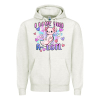 Oatmeal Heather love you a lotl Zipper Hoodie - MaliasSmallBusiness