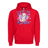 Red love you a lotl Zipper Hoodie - MaliasSmallBusiness