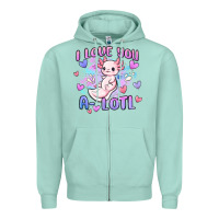 Seafoam love you a lotl Zipper Hoodie - MaliasSmallBusiness