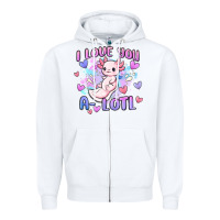 White love you a lotl Zipper Hoodie - MaliasSmallBusiness