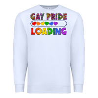 White Western Gay Pride Loading LGBTQ+ Premium Sweatshirt - BundleAndBundleShop