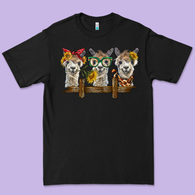 3 Alpacas Premium Tee Designed By Barkaloodesign