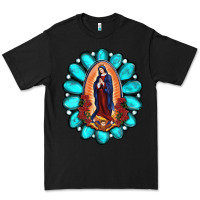 Black Gemstone Lady Of Guadalupe Premium Tee - RanaPortraitStore
