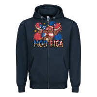 Navy moo rica Zipper Hoodie - MaliasSmallBusiness