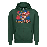 Sports Green moo rica Zipper Hoodie - MaliasSmallBusiness