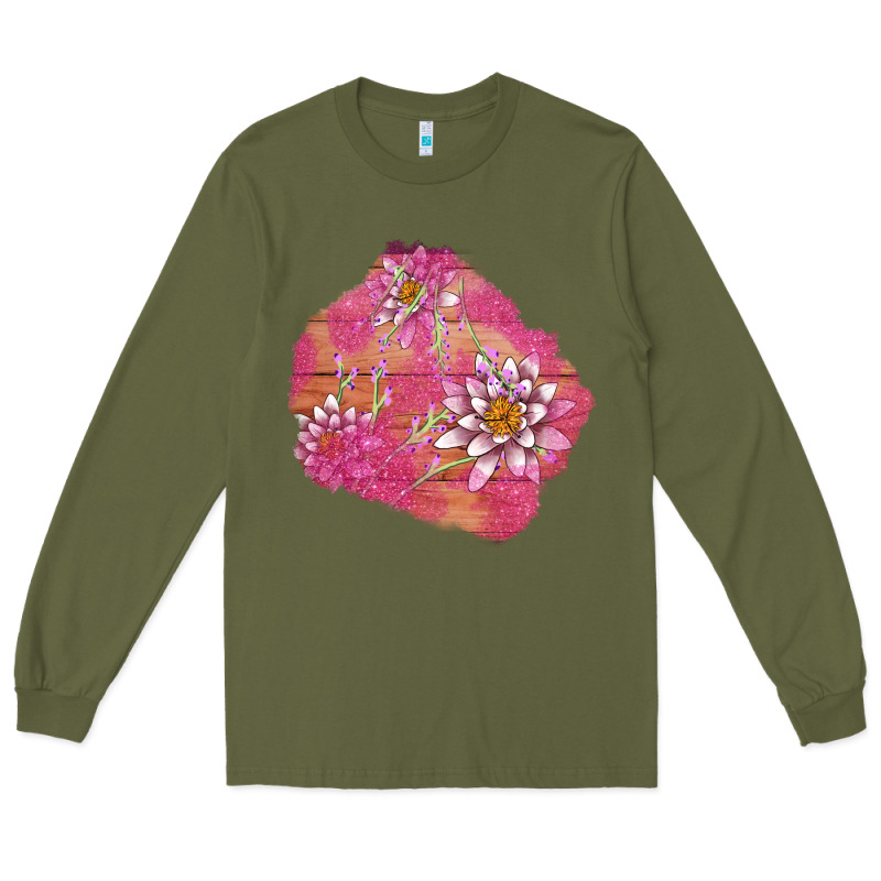 V.d  Lavender And Lotus Patches Long Sleeve Tee by AdoDesignShop | Teevron