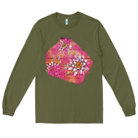 Army Green v.d  lavender and lotus patches Long Sleeve Tee - AdoDesignShop