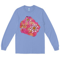 Colony Blue v.d  lavender and lotus patches Long Sleeve Tee - AdoDesignShop