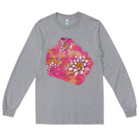 Heather Grey v.d  lavender and lotus patches Long Sleeve Tee - AdoDesignShop